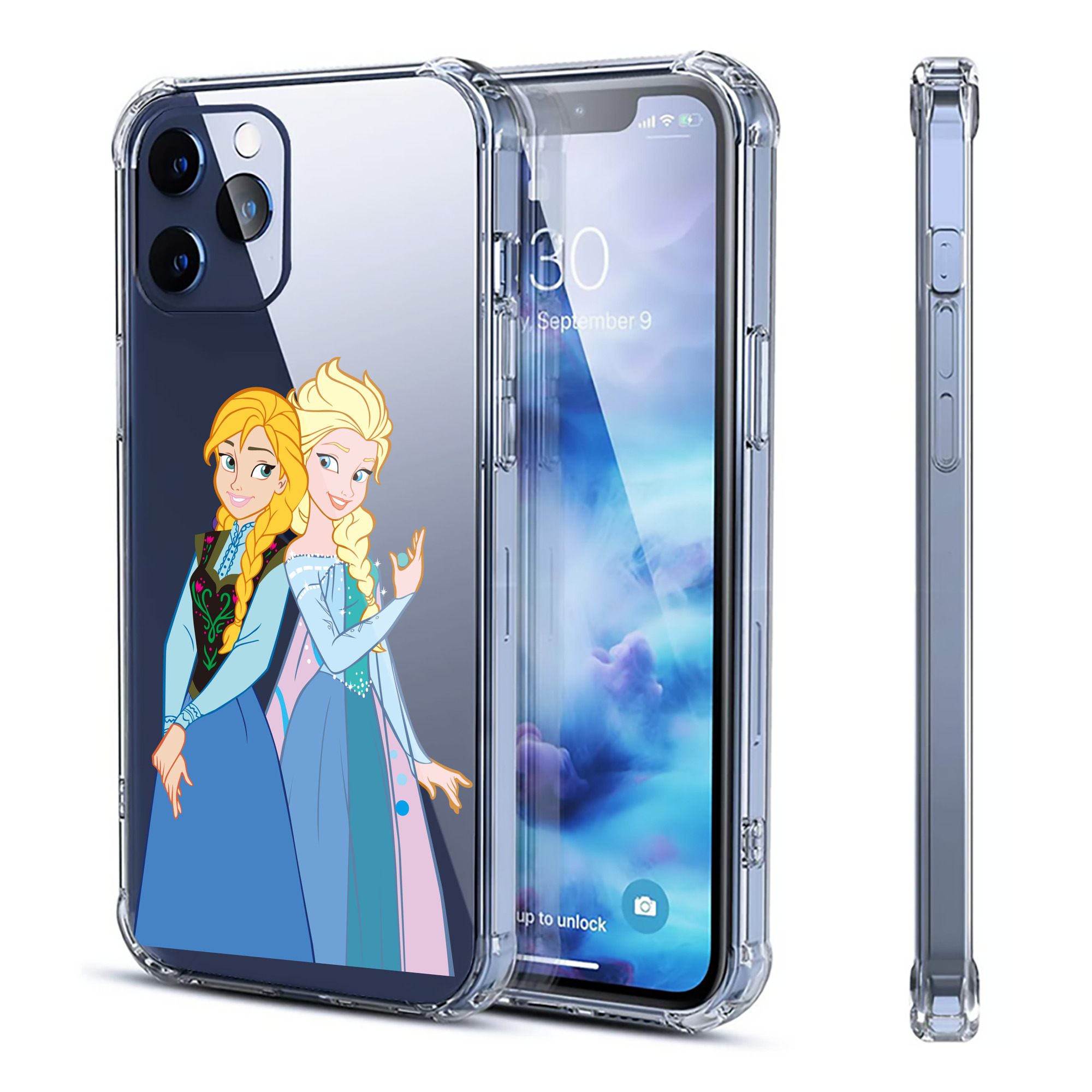（画像用） アナと雪の女王 アンナ エルサ Frozen Anna Elsa 【iPhone 12シリーズ対応】透明スマホケース（クリアソフトケース）